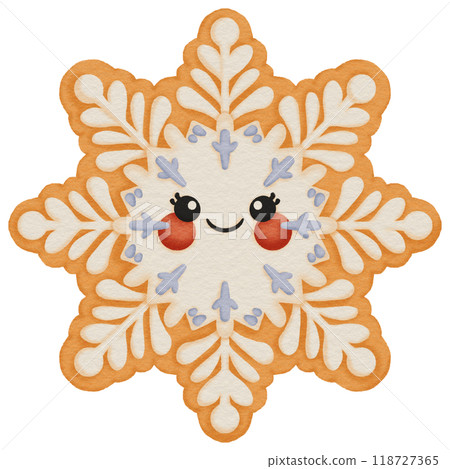 Christmas Snowflake Cookie with Intricate Icing Christmas Snowflake Cookie with Intricate Icing 118727365