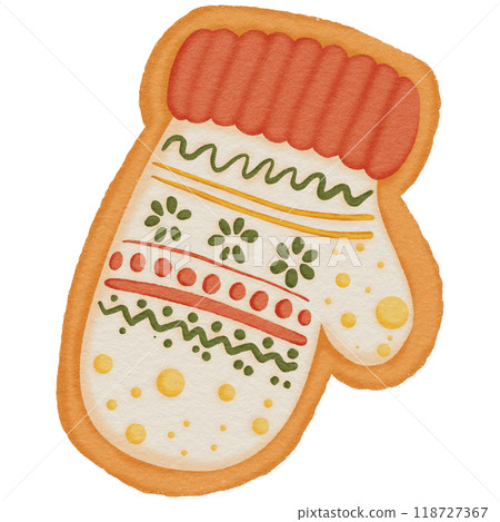 Christmas Mitten Cookie with Cozy Icing Christmas Mitten Cookie with Cozy Icing 118727367