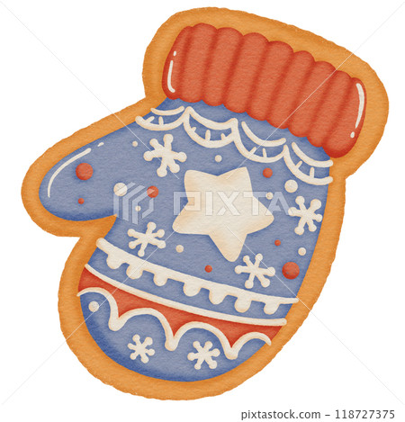 Christmas Mitten Cookie with Cozy Icing Christmas Mitten Cookie with Cozy Icing 118727375