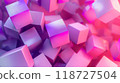 Multicolored cubical shapes with a soft focus 118727504