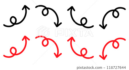 簡單的筆手寫旋轉箭頭設定向量 118727644