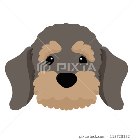 簡單可愛的剛毛臘腸狗臉無主線 118728322