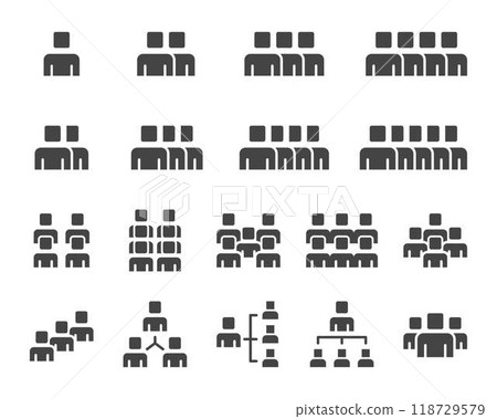 people and group solid icon set people and group solid icon set 118729579