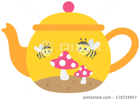 Cute cooking kitchenware illustration kettle teapot Cute cooking kitchenware illustration kettle teapot 118729957