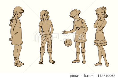Small girls playing with ball 118730062