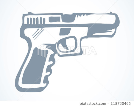 Old small gun. Vector drawing Old small gun. Vector drawing 118730465