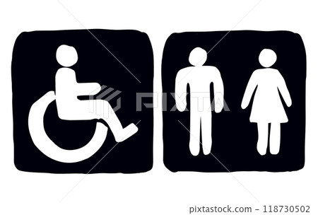Toilet signs. Vector drawing icon Toilet signs. Vector drawing icon 118730502