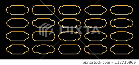 Islamic frames, oriental style objects. Arabic shapes, windows and arches. Traditional ornamental banner, frame. Muslim holidays, Ramadan Kareem. Modern eastern architecture. Vector illustration 118730969