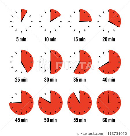 Simple stopwatch icons. Colorful chronometer, time counter with dial. Countdown timer showing hours and minutes. Deadline, measurement for sport. Cooking time label, sticker. Vector illustration Simple stopwatch icons. Colorful chronometer, time counter with dial. Countdown timer showing hours and minutes. Deadline, measurement for sport. Cooking time label, sticker. Vector illustration 118731050
