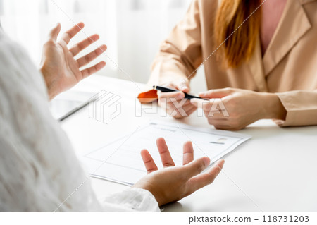 Business office executives interview job applicants employee in the meeting room 118731203