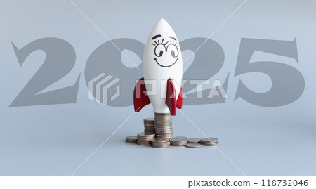 Rocket with numbers 2022 is ready for takeoff 118732046