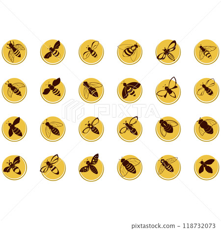 Icon set animal bee logo 118732073
