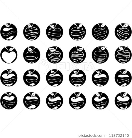 Icon bundle logo vector apple Icon bundle logo vector apple 118732140