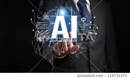 Human interact with AI artificial intelligence brain process generative AI FaaS 118732153