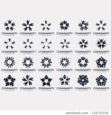 collection of abstract community logos collection of abstract community logos 118732316
