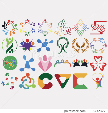 collection of abstract community logos collection of abstract community logos 118732327