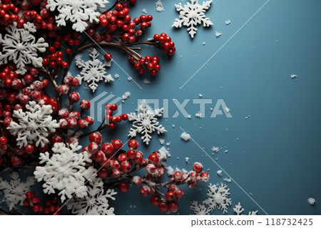 Light blue background, sky background with white twigs. 118732425