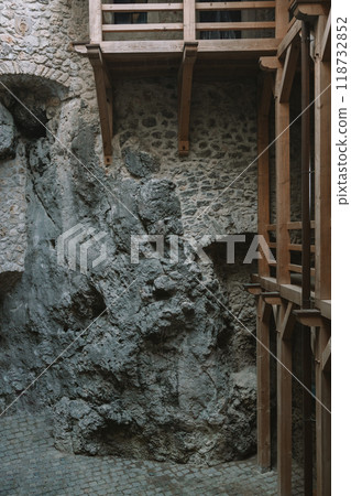 Ruins of medieval castle Mirow in Poland 118732852