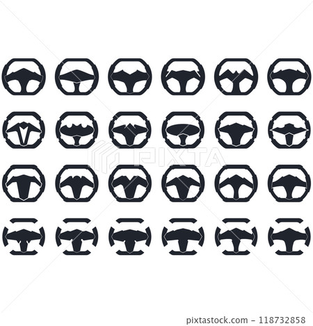 Steering wheel logo vector illustrations 118732858