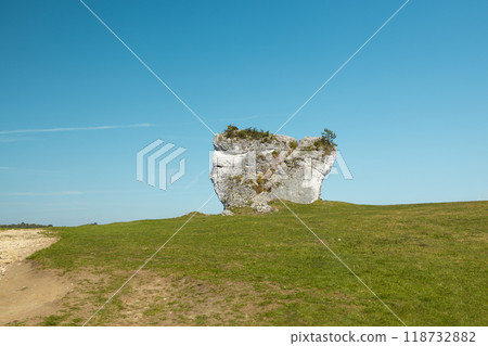 Ruins of medieval castle Mirow in Poland 118732882