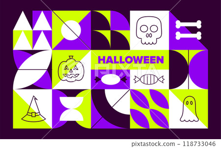 Geometical Line Halloween Banner 118733046