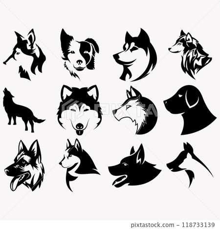 collection of dog logos 118733139