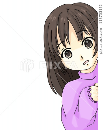 A girl peeking at me A girl peeking at me 118733152