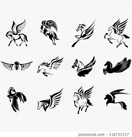 Horse icon set Horse icon set 118733157