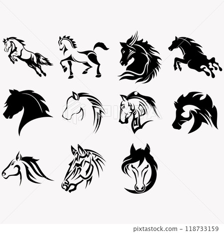 Horse icon set 118733159