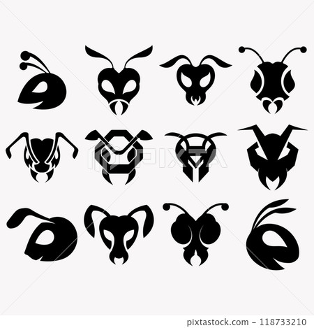 vector image illustration ant logo 118733210