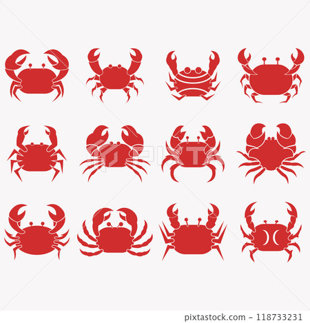 collection of crab logos 118733231