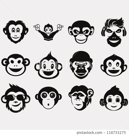 collection of monkey logo 118733275