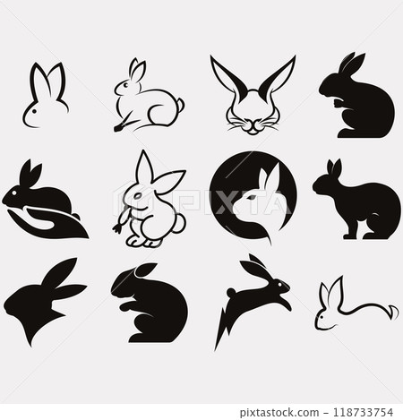 collection of rabbit logos 118733754
