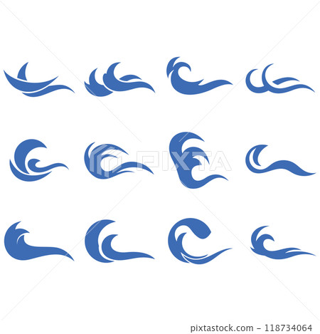 collection of wave logos 118734064