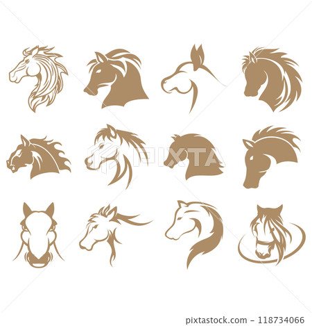Horse icon set 118734066
