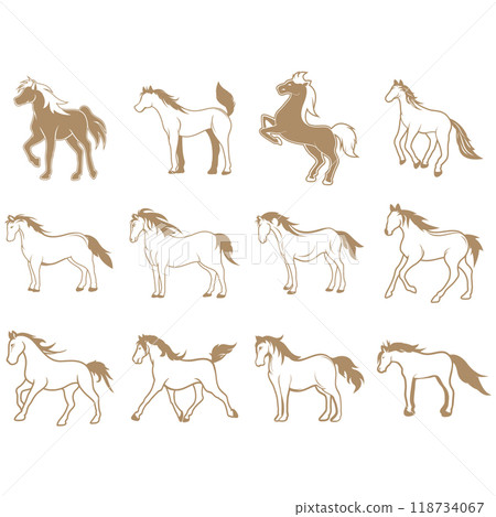 Horse icon set 118734067