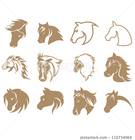 Horse icon set 118734068