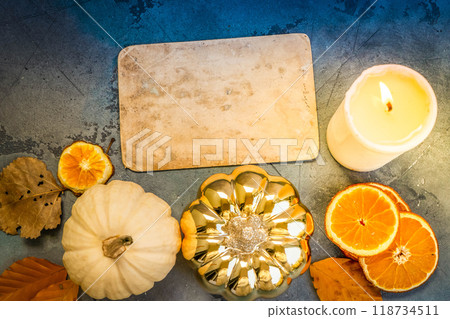 pumpkin on table 118734511
