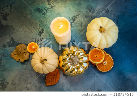pumpkin on table 118734515