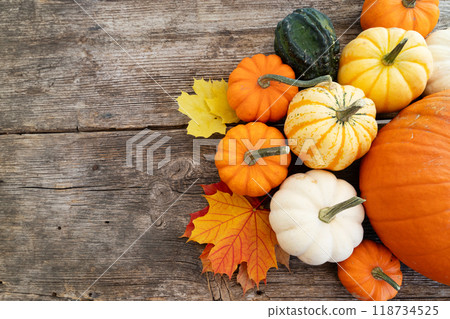 Halloween scene on orange background 118734525