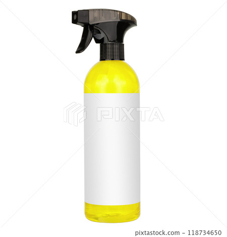 Spray Bottle with Yellow Liquid Spray Bottle with Yellow Liquid 118734650