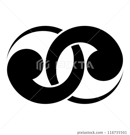 Wachigai Tomoe. Japanese family crest icon vector illustration Wachigai Tomoe. Japanese family crest icon vector illustration 118735501