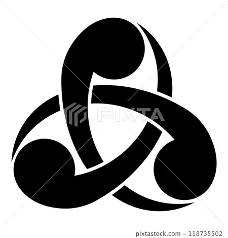 Musubi Domoe. Japanese family crest icon vector illustration Musubi Domoe. Japanese family crest icon vector illustration 118735502