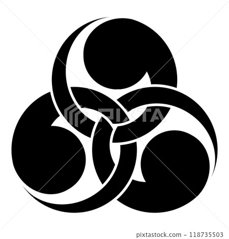 Right gold ring comma. Japanese family crest icon vector illustration Right gold ring comma. Japanese family crest icon vector illustration 118735503