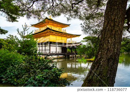 Kinkakuji temple, also called Golden Pavilion in Kyoto, Japan 118736077