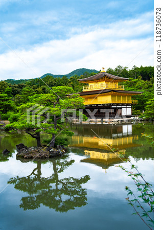 Kinkakuji temple, also called Golden Pavilion in Kyoto, Japan 118736078