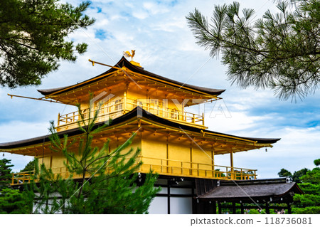 Kinkakuji temple, also called Golden Pavilion in Kyoto, Japan 118736081