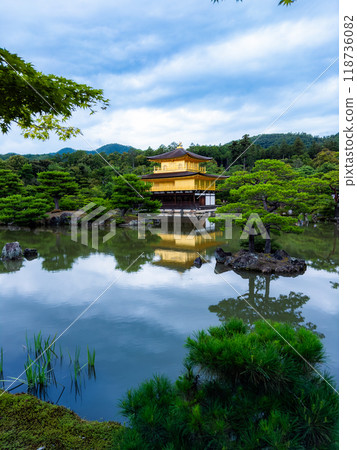 Kinkakuji temple, also called Golden Pavilion in Kyoto, Japan 118736082