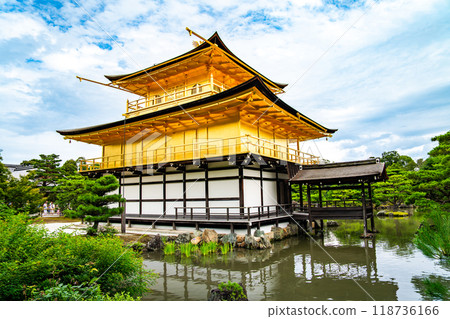 Kinkakuji temple, also called Golden Pavilion in Kyoto, Japan 118736166