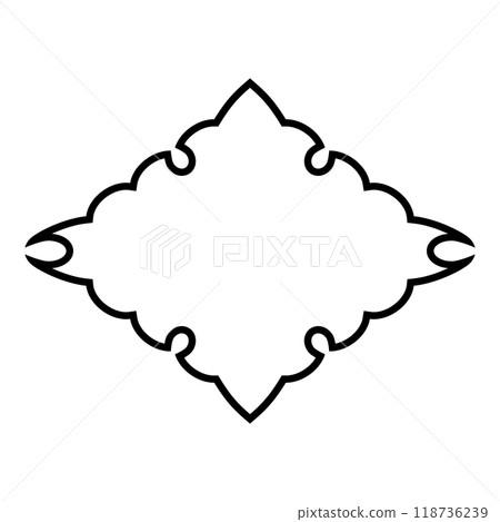 雪菱。帶有雪圖案的日本家族徽章的向量圖示插圖。 118736239